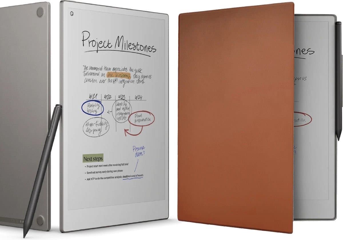 reMarkable Paper Pro met Marker Plus en Bruine Magnetische Hoes - digitaal notitieblok — afbeelding 1