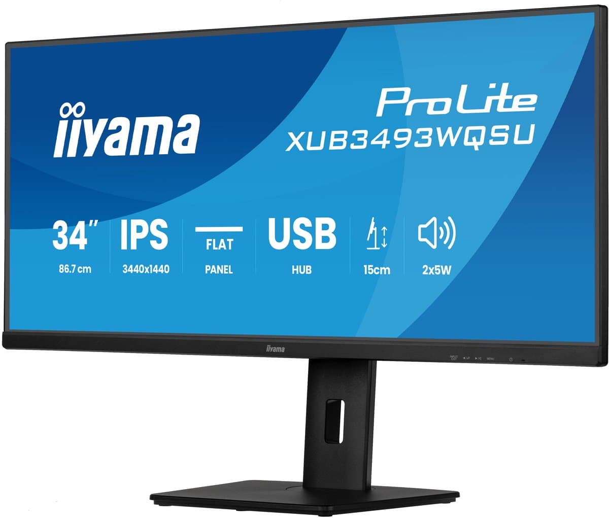 iiyama ProLite XUB3493WQSU-B6 - 34 inch - WQHD - IPS - USB-Hub (4x) - Verstelbaar — afbeelding 1