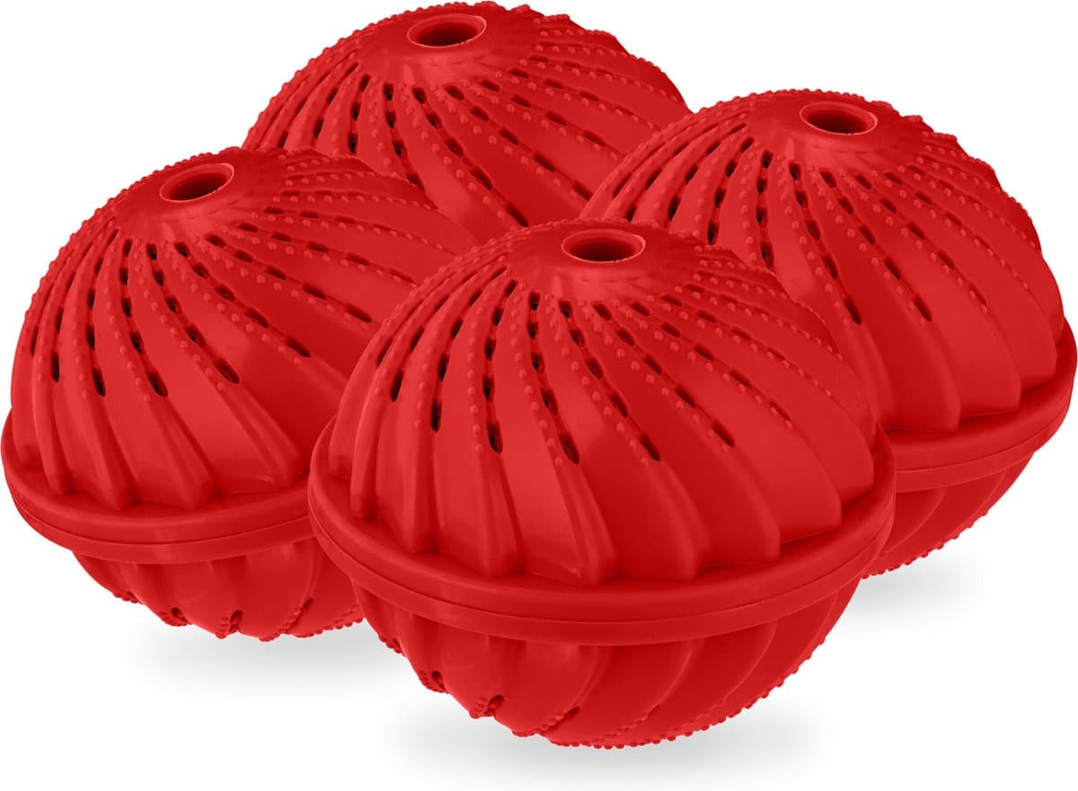 wasbol set van 4 - voor wasmachines - tot 90°C - huidvriendelijk - rood — afbeelding 1