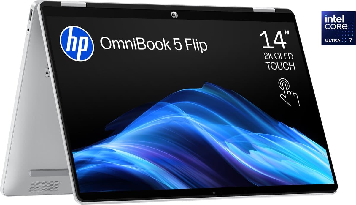 HP OmniBook 5 Flip 14-fp0770nd - 2-in-1 Laptop - 14 Inch OLED Full HD 16:10 - Intel Core 7 - 16 GB - 512 GB - Touchscreen — afbeelding 1