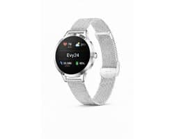 Evy24 Smartwatch Dames 35mm - AMOLED Smartwatch Horloge - Stappenteller - Slaapmonitor - Saturatiemeter - Bluetooth Bellen - Fitness Tracker voor Android & iOS - Zilver