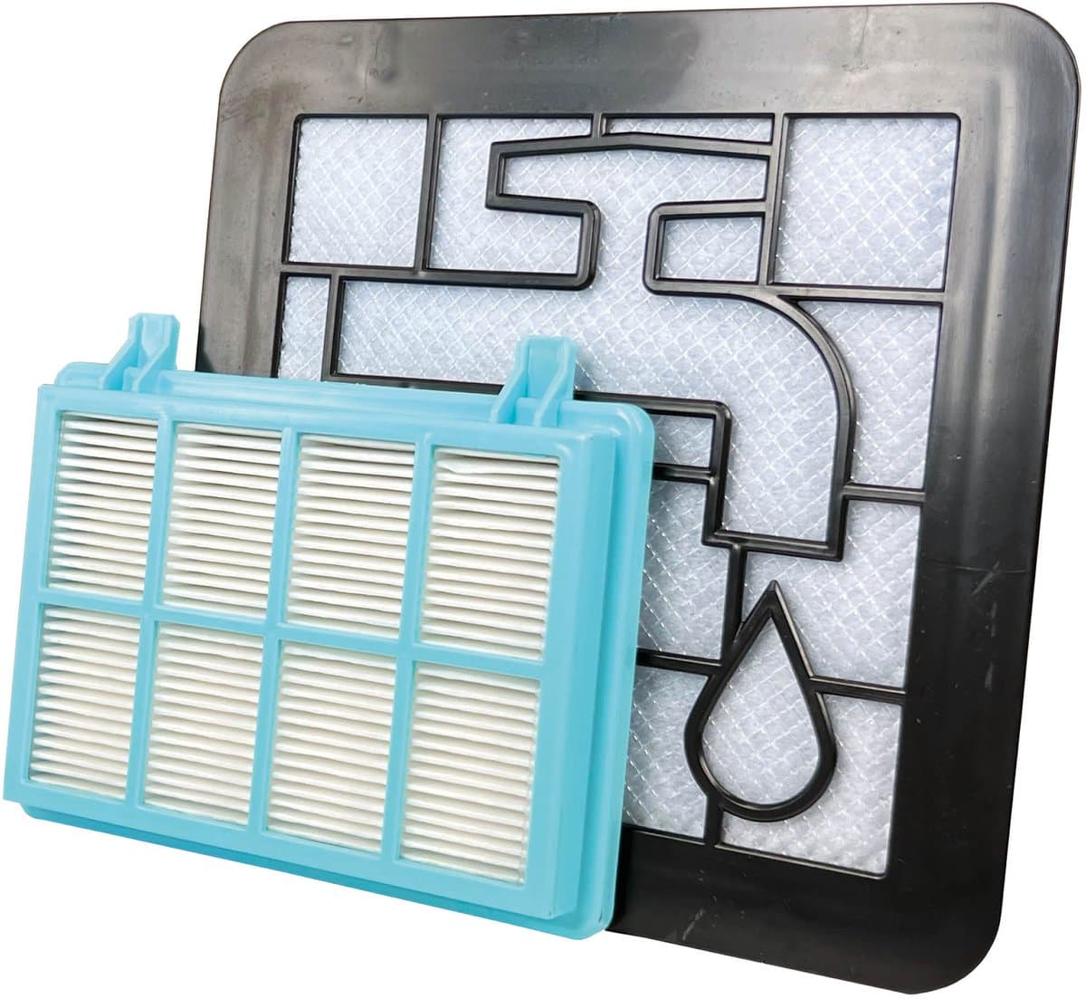 Multaparts® filterset HEPA 11 en uitwasbaar filter geschikt voor Philips | O.a. voor Philips PowerPro Compact, PowerPro City, PowerPro Active, 3000 serie, 5000 serie| Voor stofzakloze stofzuigers | Vervanger voor FC8010/01 & FC8010/02 — afbeelding 1