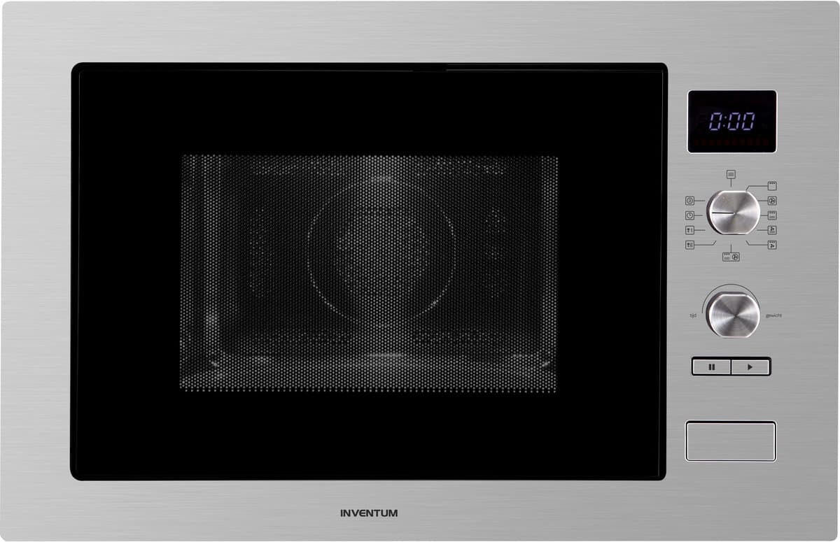 Inventum IMC6032F - Inbouw combi-oven - Hetelucht - Magnetron - Grill - 32 liter - 38 cm hoog - Tot 220 graden - RVS/Zwart — afbeelding 1