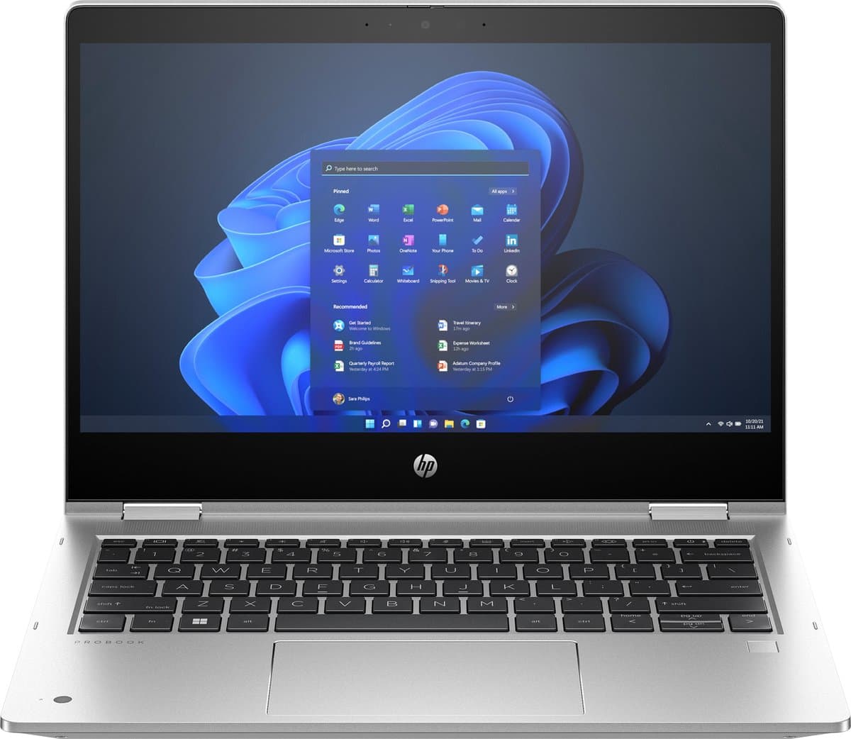 HP Pro x360 435 G10 AMD Ryzen™ 3 7330U Hybride (2-in-1) 33,8 cm (13.3") Touchscreen Full HD 16 GB DDR4-SDRAM 512 GB SSD Wi-Fi 6 (802.11ax) Windows 11 Pro Zilver — afbeelding 1