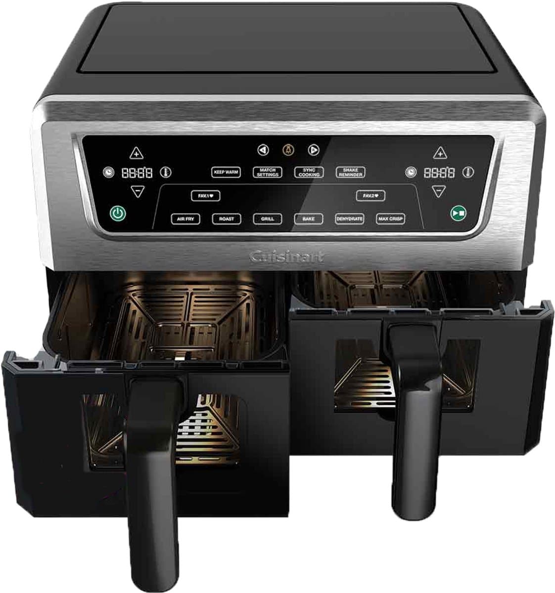 Cuisinart - XXL Dual-Zone Airfryer - Heteluchtfriteuse 2x5,2 - 2400W - 7 programma's - PFAS-vrije keramische coating - 2 manden voor tot 12 porties - Zwart — afbeelding 1