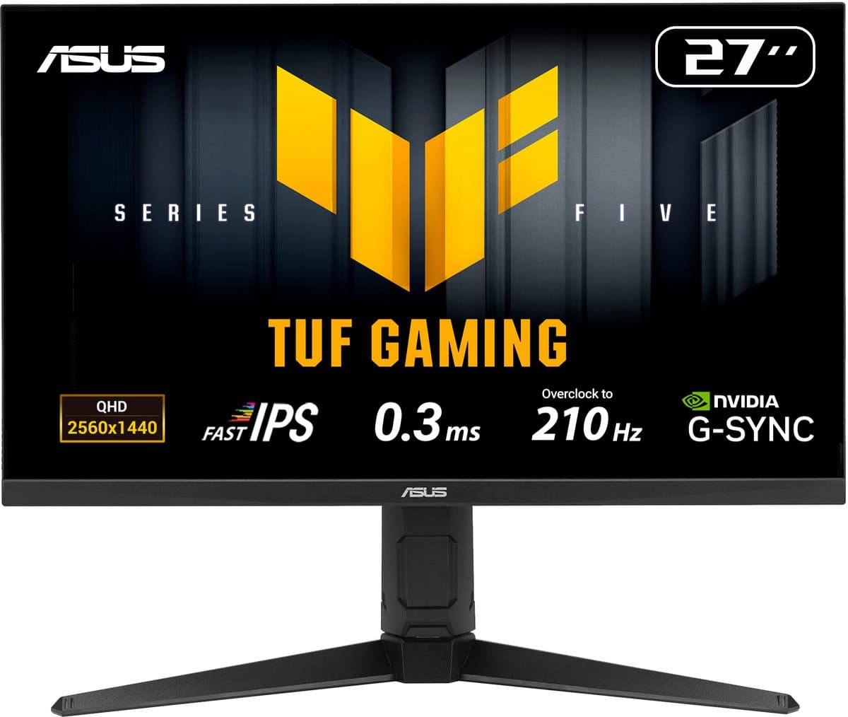 ASUS TUF Gaming VG27AQL5A - QHD Gaming Monitor - 210 Hz - FreeSync Premium - USB Hub - 27 inch — afbeelding 1