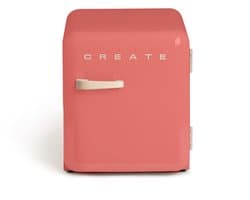 CREATE - Koelkast in retrostijl - Terracotta - Handvat Zand - FRIDGE RETRO 48L