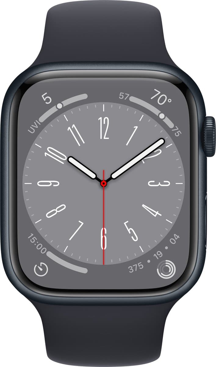 Apple Watch Series 8 - 4G- 45mm - Middernacht Aluminium — afbeelding 1