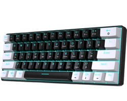 HXSJ V900 - Bedrade Gaming Toetsenbord - Mechanisch - Blue Switch - 61 Keys - QWERTY Toetsenborden - Zwart wit