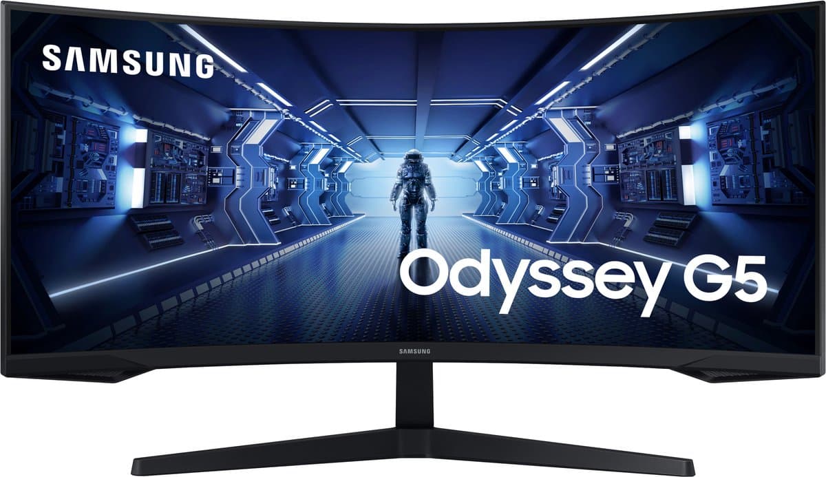 Samsung Odyssey G5 LC34G55TWWPXEN - QHD Ultrawide Curved Gaming Monitor - 165Hz - 34 Inch — afbeelding 1