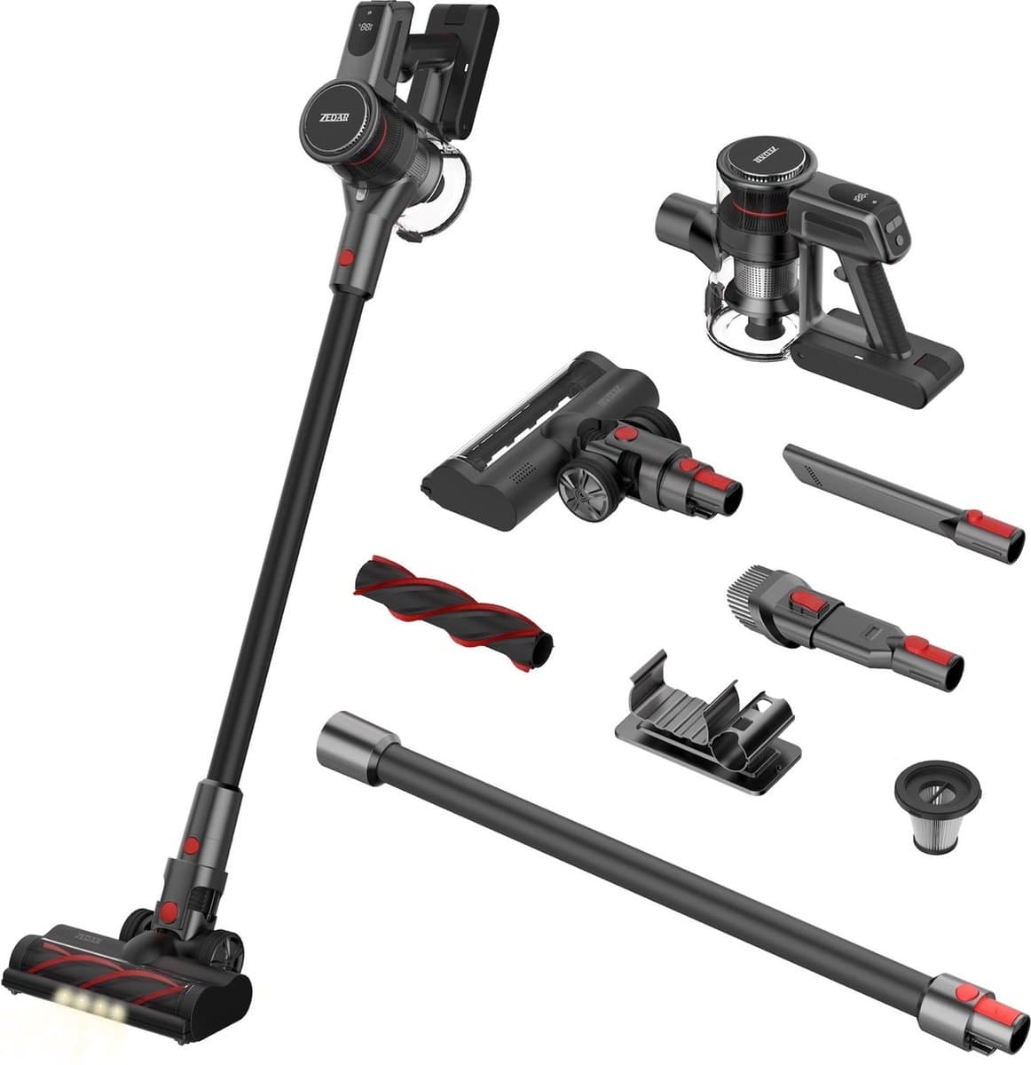 Zedar S900+ Steelstofzuiger draadloos 300Watt met 4 verschillende opzetstukken - Draadloze stofzuiger - zonder zak op accu- Vacuum cleaner — afbeelding 1